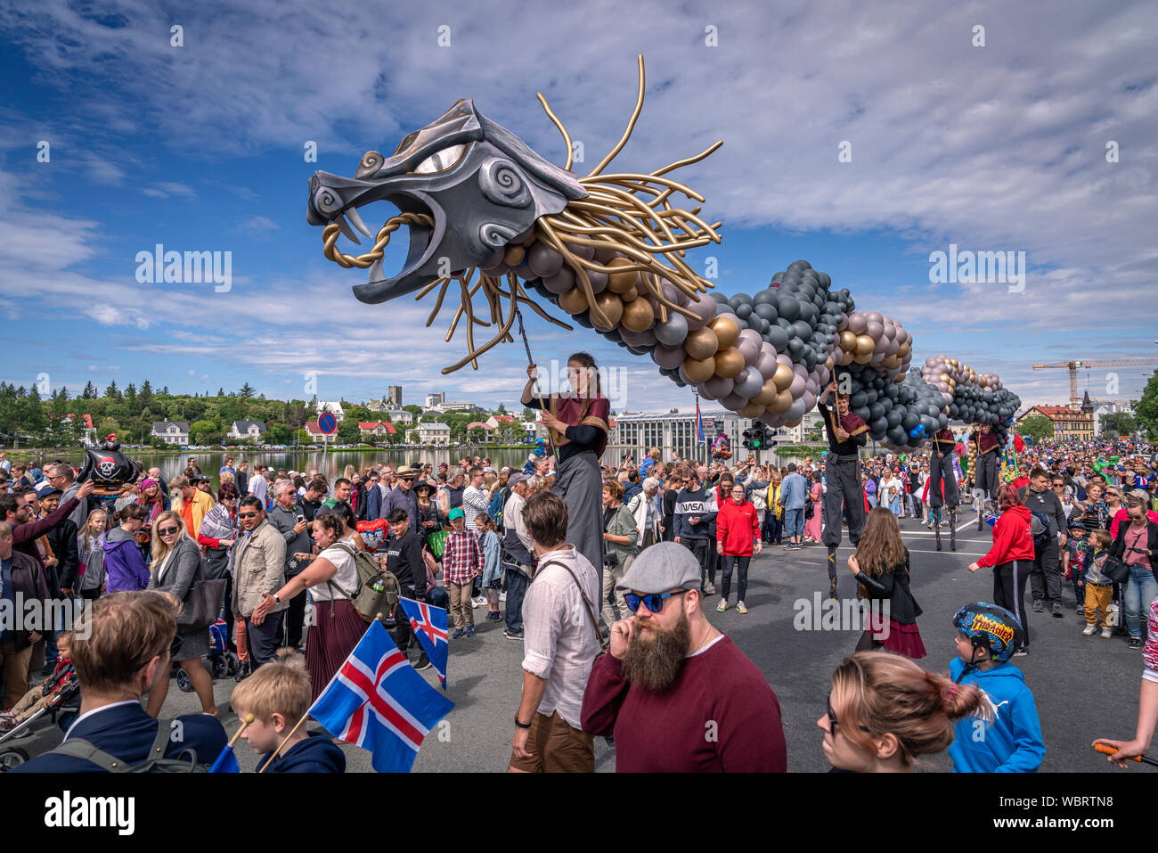 Parade, Iceland's Independence Day, Reykjavik, Iceland Stock Photo