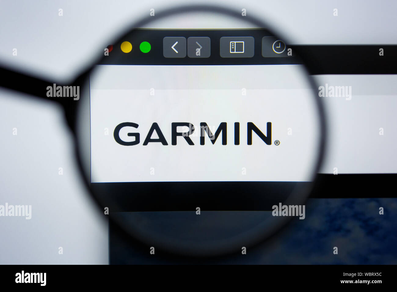 Los Angeles, California, USA - 21 Jule 2019: Illustrative Editorial of  GARMIN website homepage. GARMIN.COM logo visible on display screen Stock  Photo - Alamy