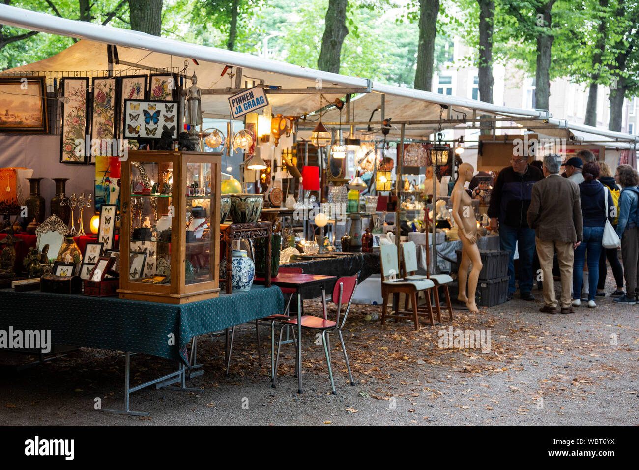 Art and antiques Market, Lange Voorhout, The Hague, Den Haag, South Holland, Netherlands, Europe Stock Photo