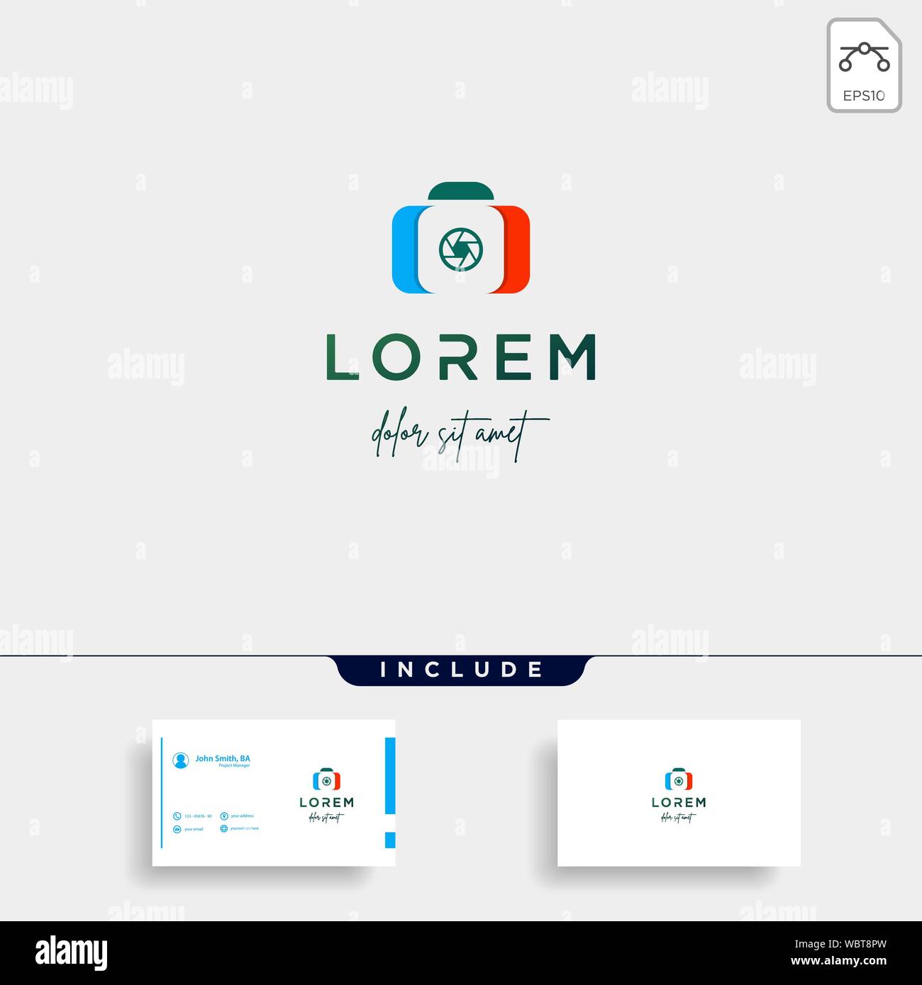 Camera Shutter logo Design Vector Illustration Icon Stock Vector