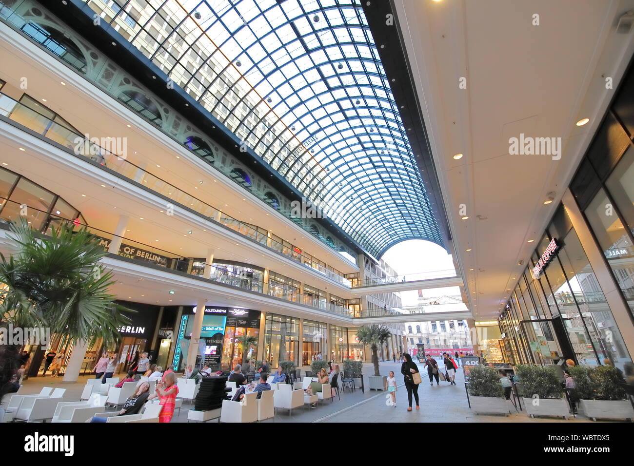 People Visit Mall Of Berlin Shopping Mall Berlin Germany Stock