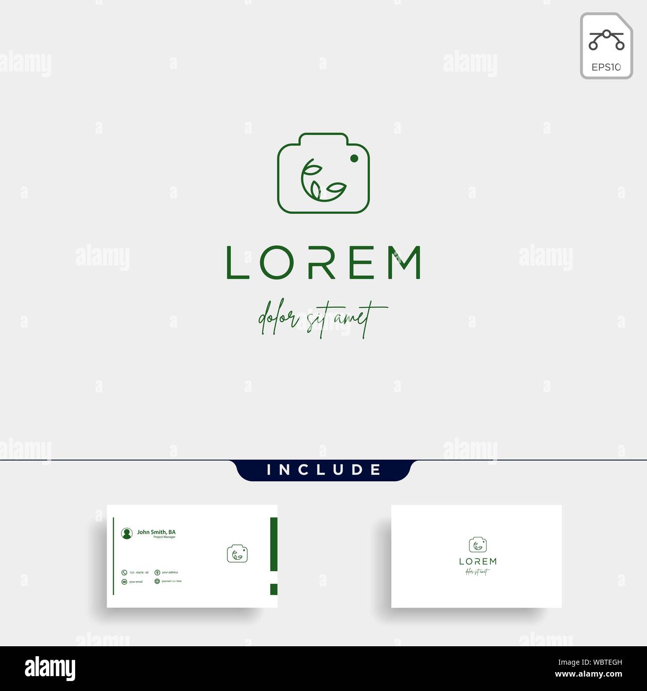 Camera Shutter Leaf Logo Design Vector Icon Stock Vector