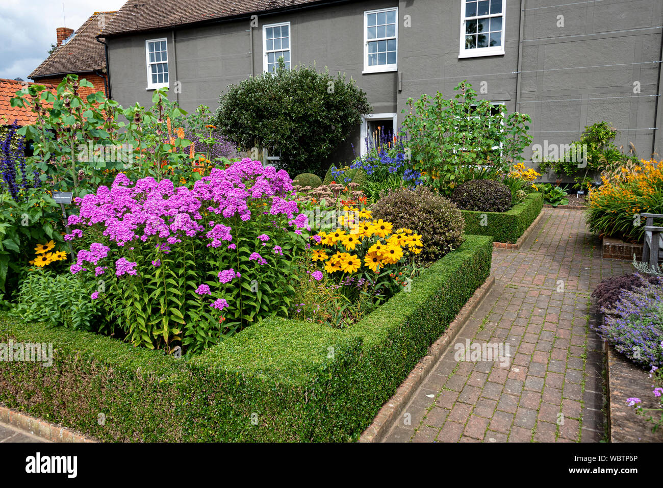 The Reading Room and garden RHS Hyde Hall, Essex. Stock Photo