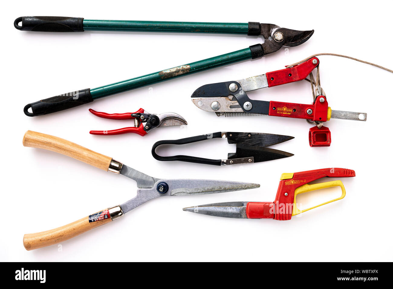 Selection of garden pruning tools. Stock Photo