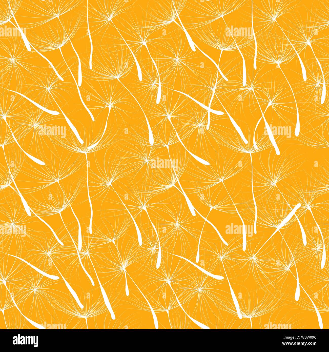 Whimsical vector seamless pattern with dandelions Stock Vector