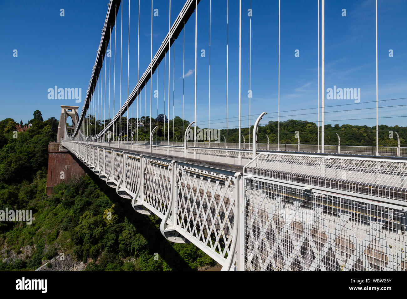 Clifton suspension bridge, over the Avon Gorge, Bristol. Designed by Isambard Kingdom Brunel and completed in 1864. Stock Photo