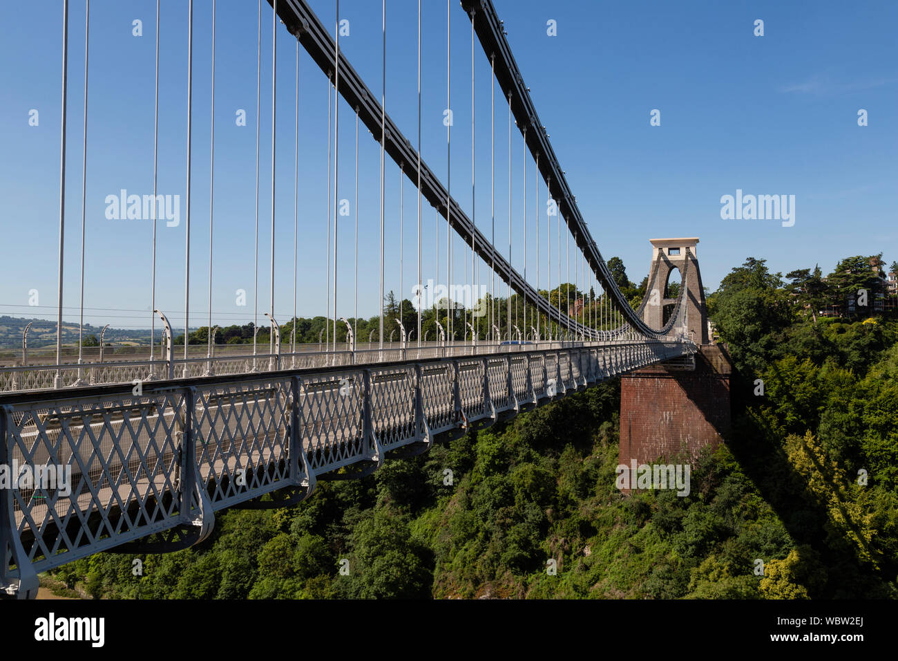 Clifton suspension bridge, over the Avon Gorge, Bristol. Designed by Isambard Kingdom Brunel and completed in 1864. Stock Photo