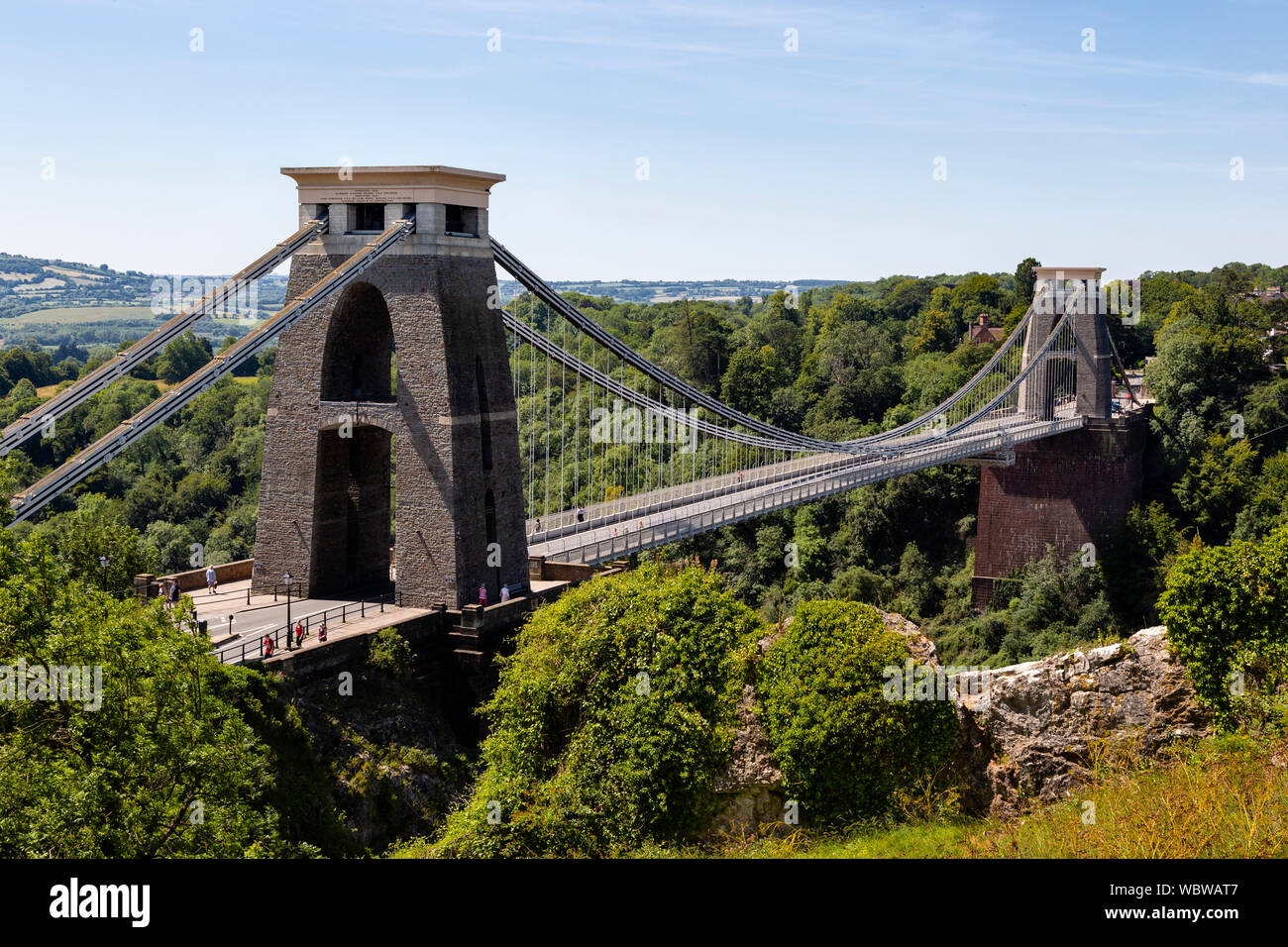 Clifton suspension bridge, over the Avon Gorge, Bristol. Designed by Isambard Kingdom Brunel and completed in 1864. Stock Photo