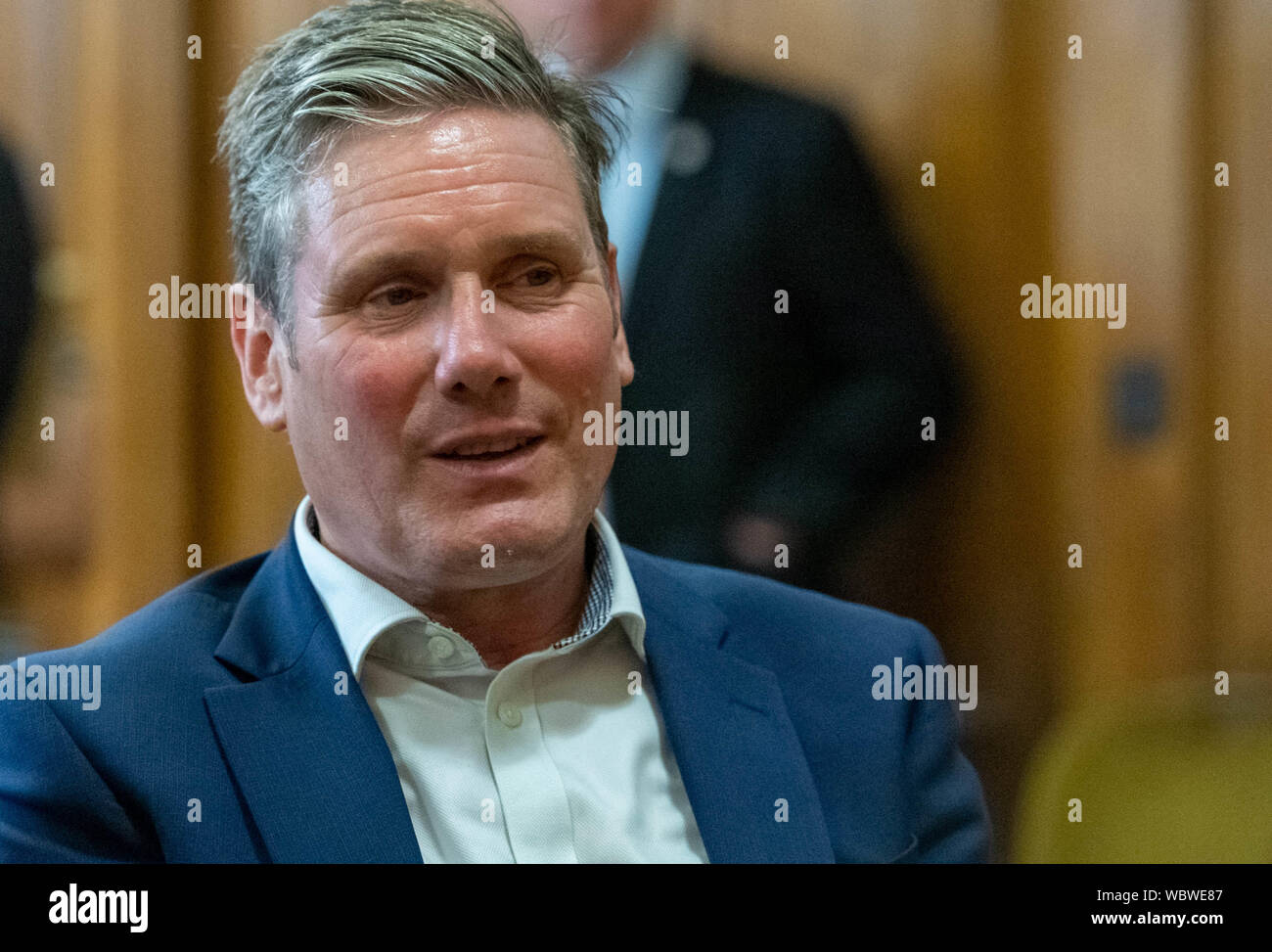 London, UK. 27 August 2019.  Church House declaration meeting of UK opposition leaders and MP's signing a declaration against the shutting down of parliament by Boris Johnson MP PC Prime Minister.  Kier Starmer, Shadow Brexit Secretary, Credit Ian DavidsonAlamy Live News Stock Photo