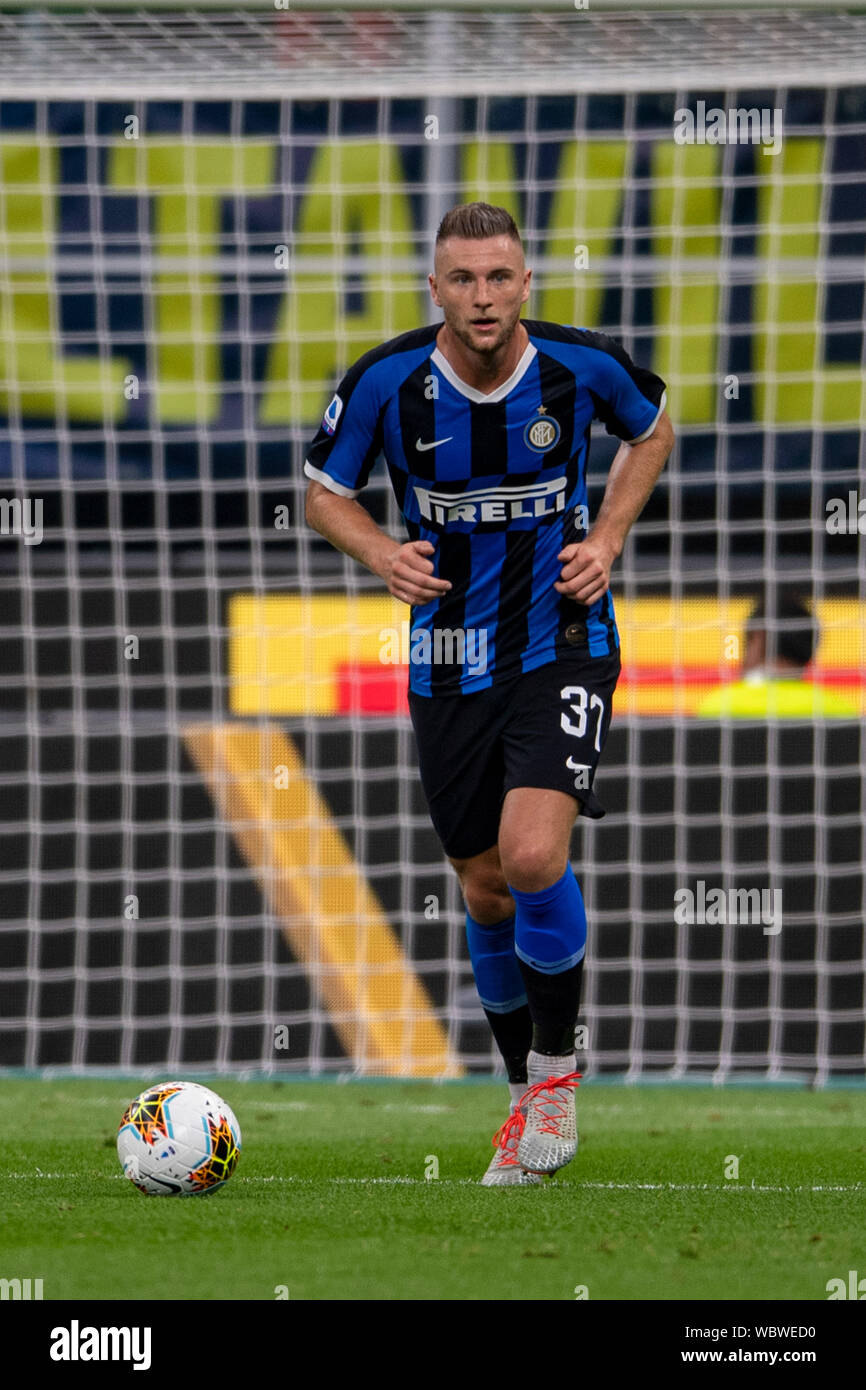 Milan Skriniar (Inter) during the Italian "Serie A" match between Inter 4-0  Lecce at Giuseppe Meazza Stadium on August 26, 2019 in Milano, Italy.  Credit: Maurizio Borsari/AFLO/Alamy Live News Stock Photo - Alamy