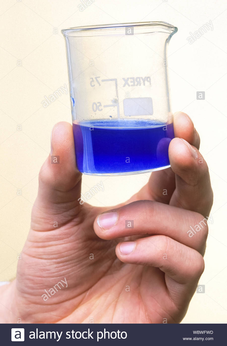 Result of excess ammonia added to copper(II) ions in solution Copper