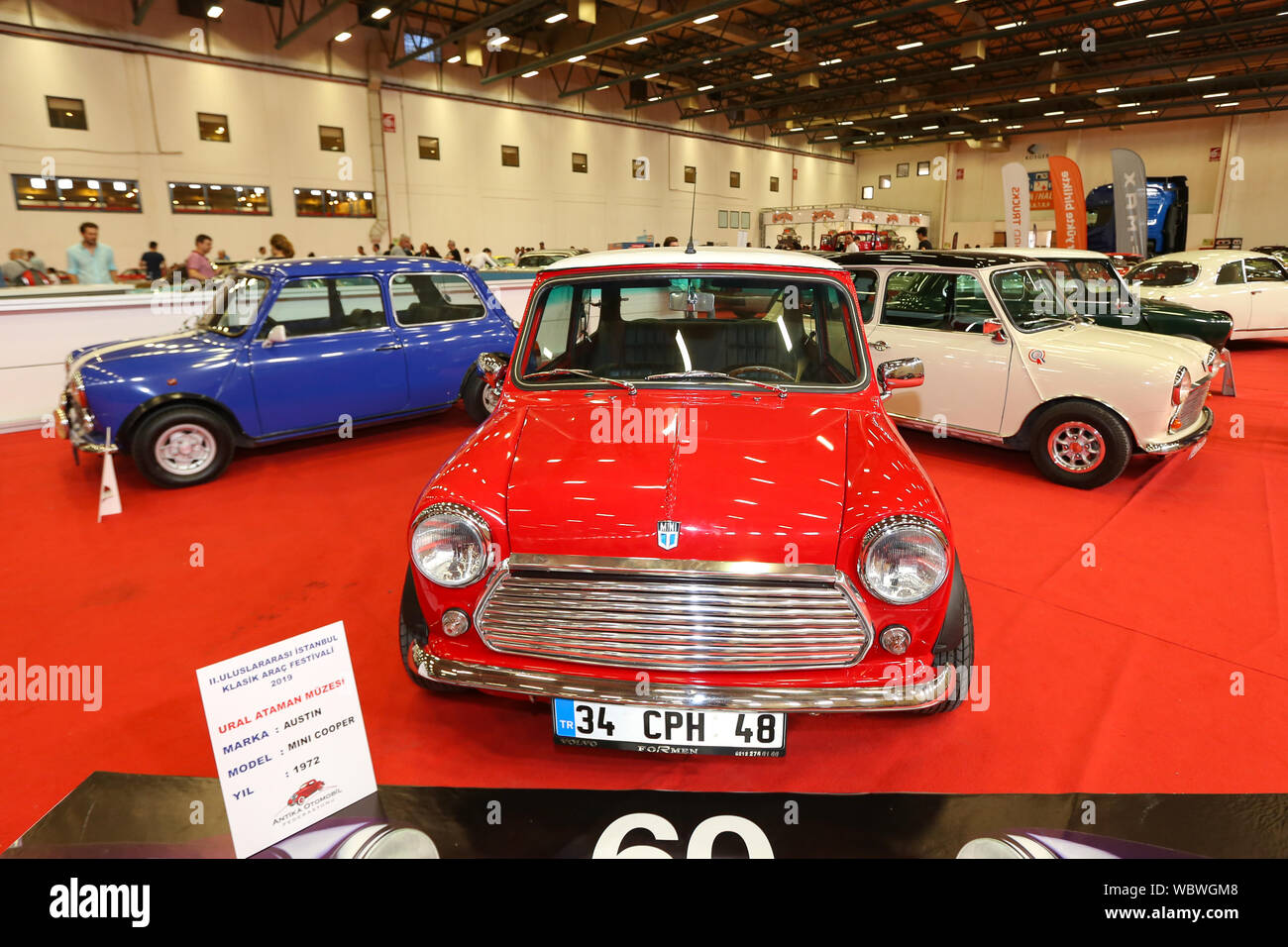 ISTANBUL, TURKEY - JUNE 29, 2019: Austin Mini Cooper display at Istanbul Classic Automobile Festival Stock Photo