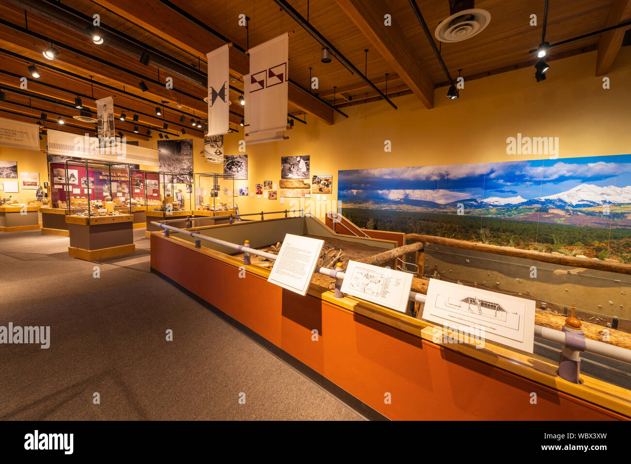Interpretive display at the visitor center, Canyons of the Ancients ...