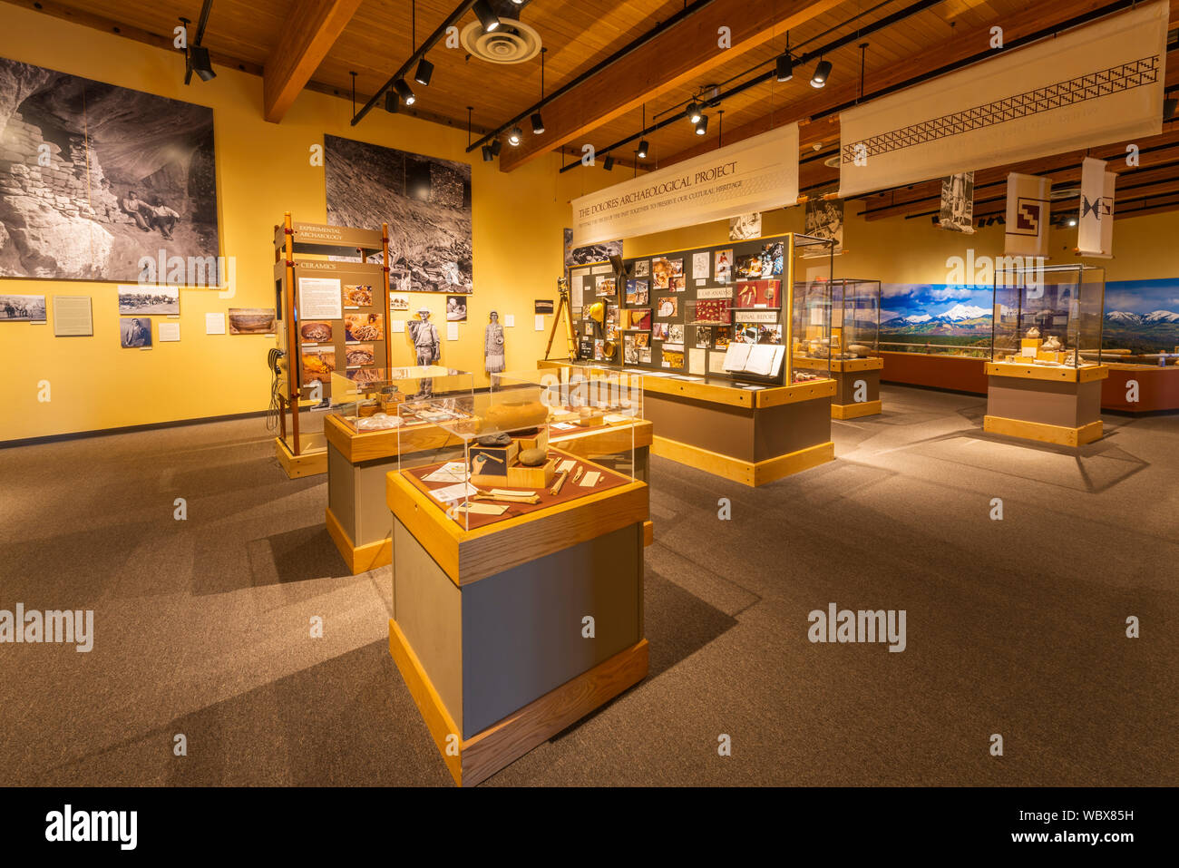 Interpretive display at the visitor center, Canyons of the Ancients ...