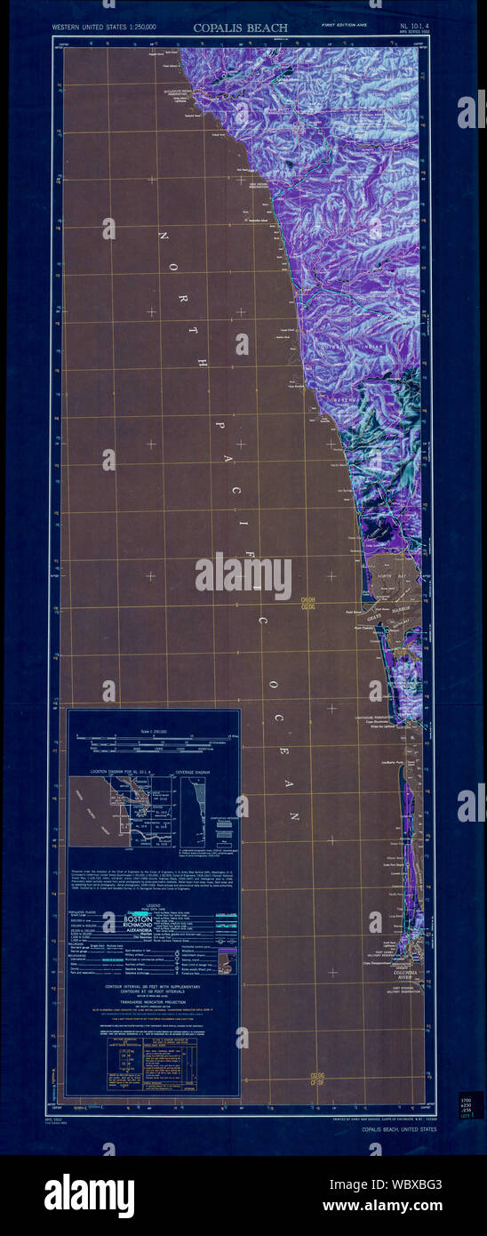 USGS Topo Map Washington State WA Copalis Beach 707286 1951 250000