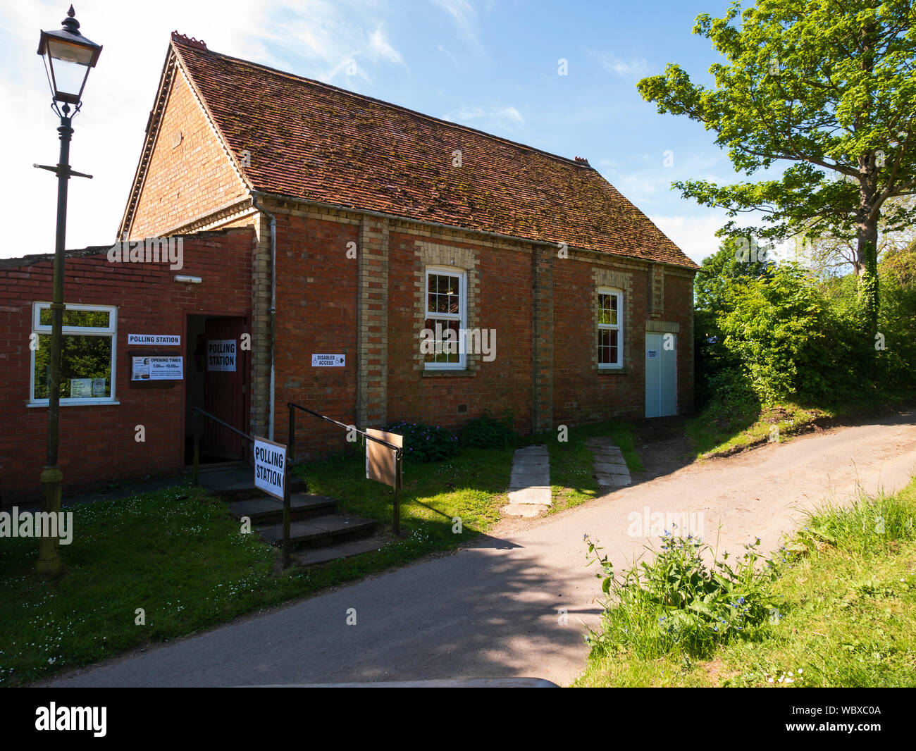 Polling station, Stoke Bruerne, Northamptonshire, England, UK Stock