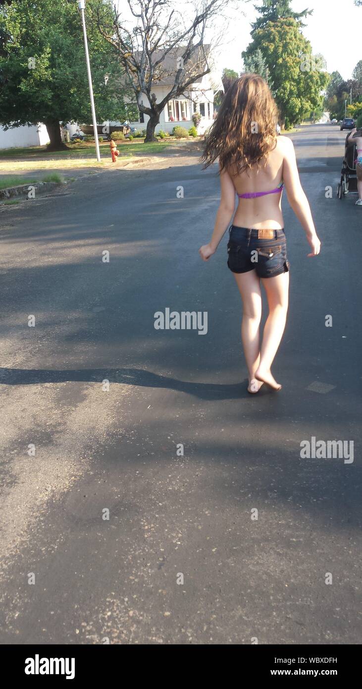 Woman Walking Barefoot Street High Resolution Stock Photography and ...