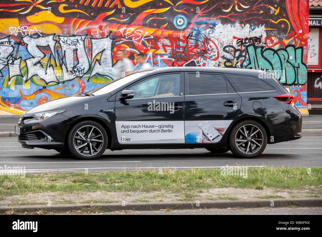 Vehicle of the Uber driving service, Taxi service, chauffeur service, Berlin, Stock Photo