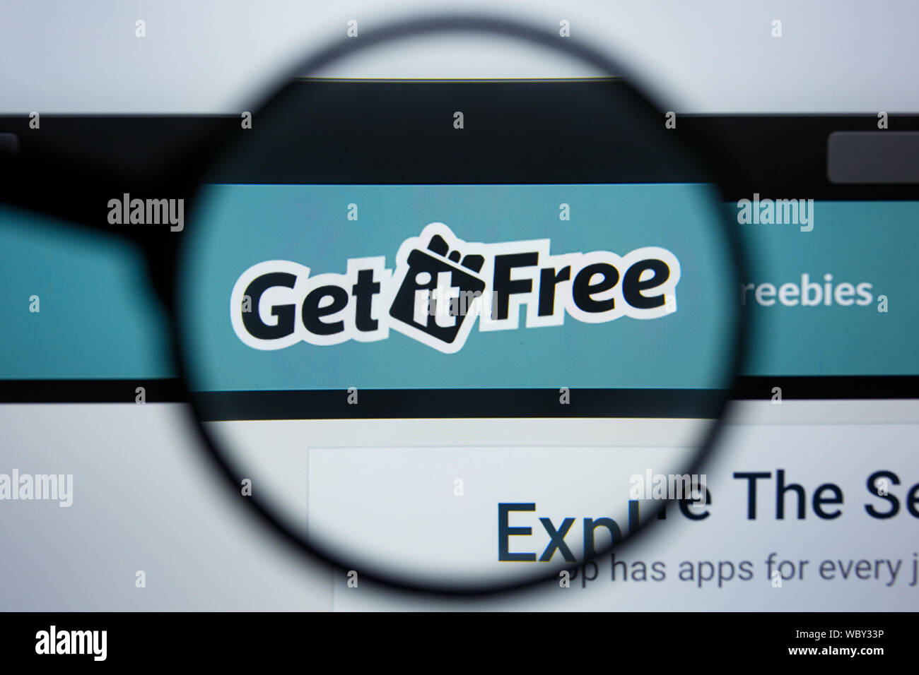 Los Angeles, California, USA 21 Jule 2019 Illustrative Editorial of GETITFREE.US website