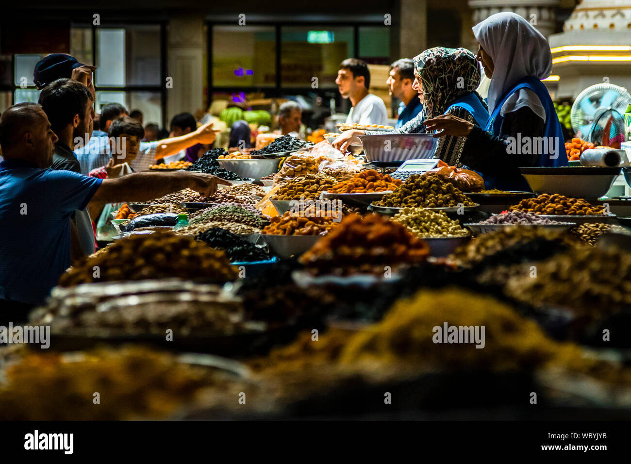 Inside Main Market Hall in Dushanbe,  Capital City of Tajikistan Stock Photo
