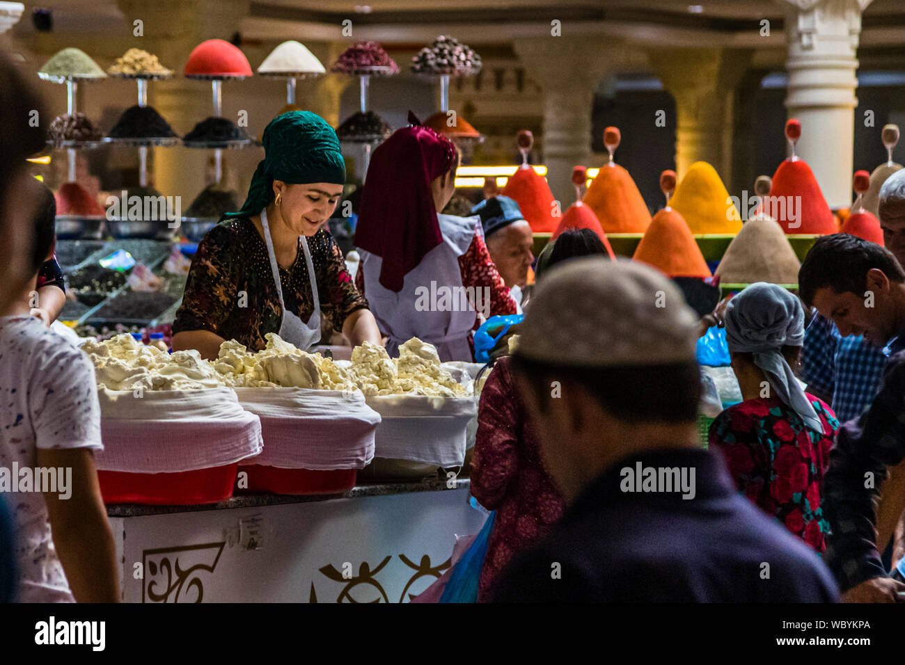 Inside Main Market Hall in Dushanbe,  Capital City of Tajikistan Stock Photo