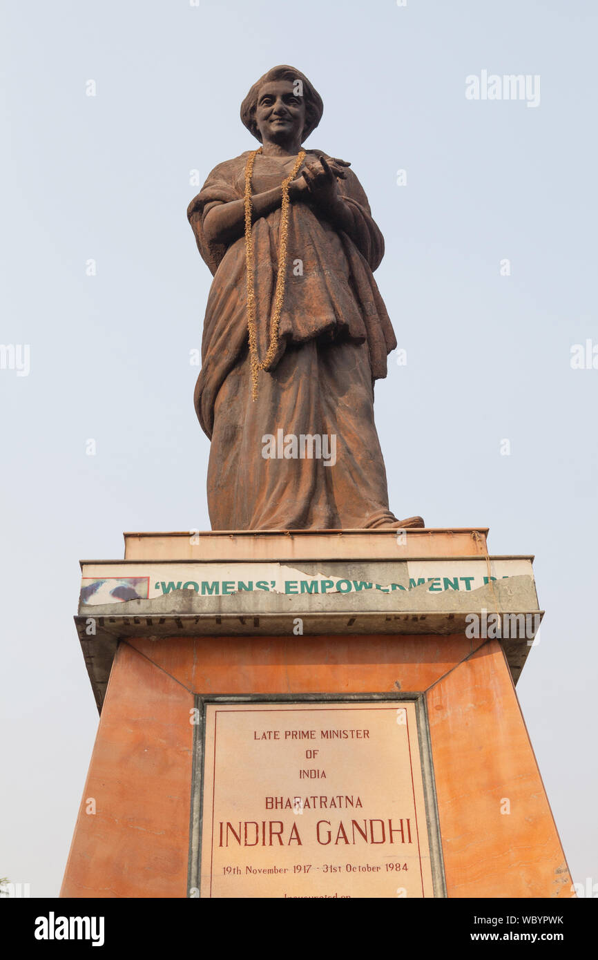 India, Bengal, Kolkata, Statue of Indira Ghandhi in Victoria Gardens