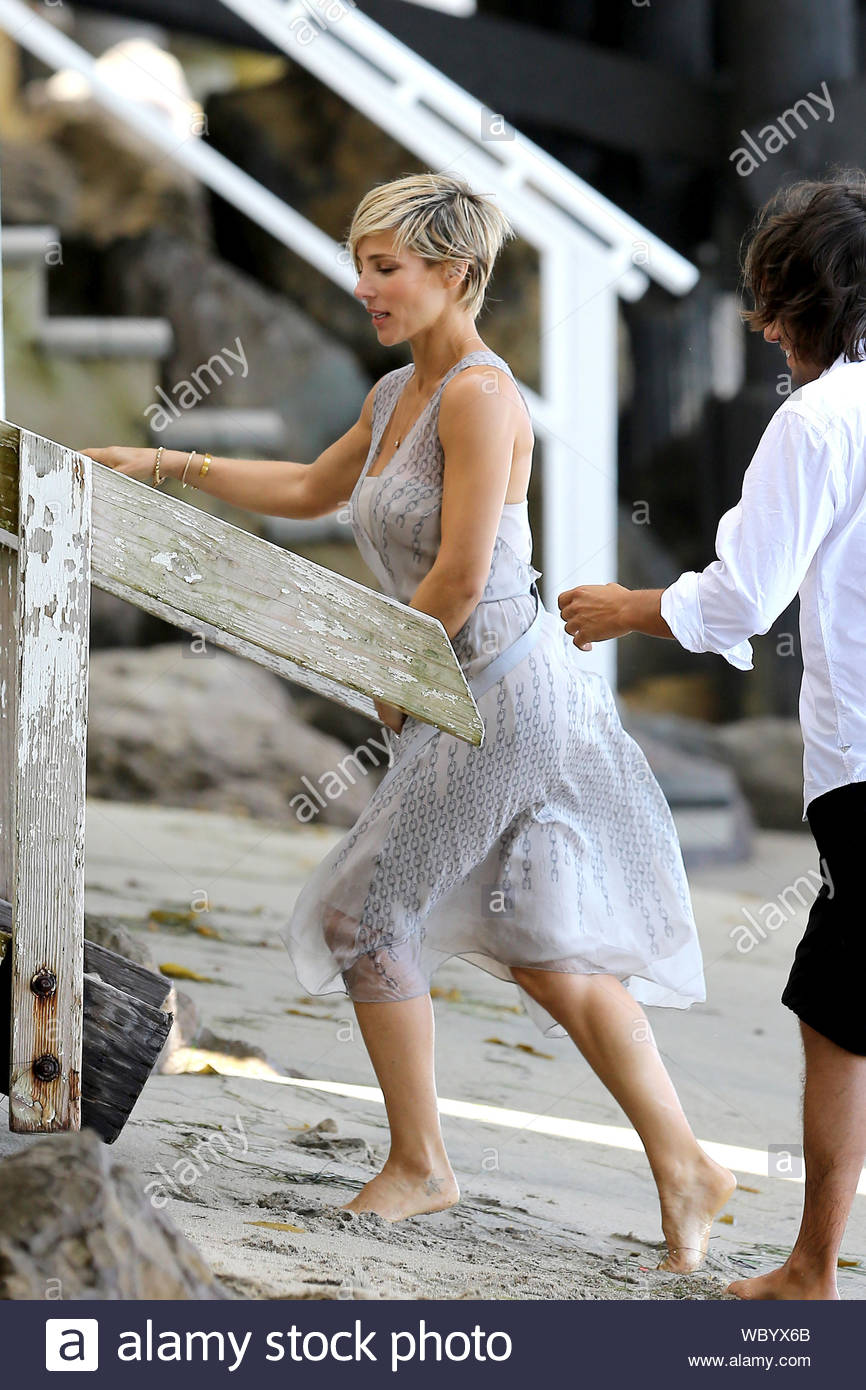 Malibu Ca Elsa Pataky Poses In A Silver Dress In Malibu For A
