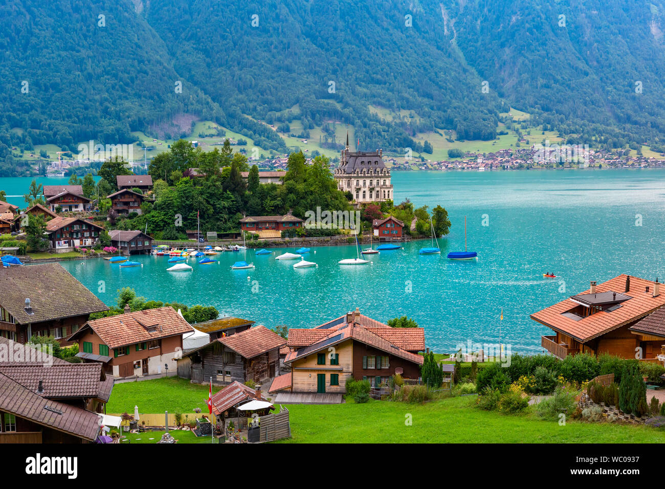 Swiss Village Iseltwald Switzerland Stock Photo Alamy
