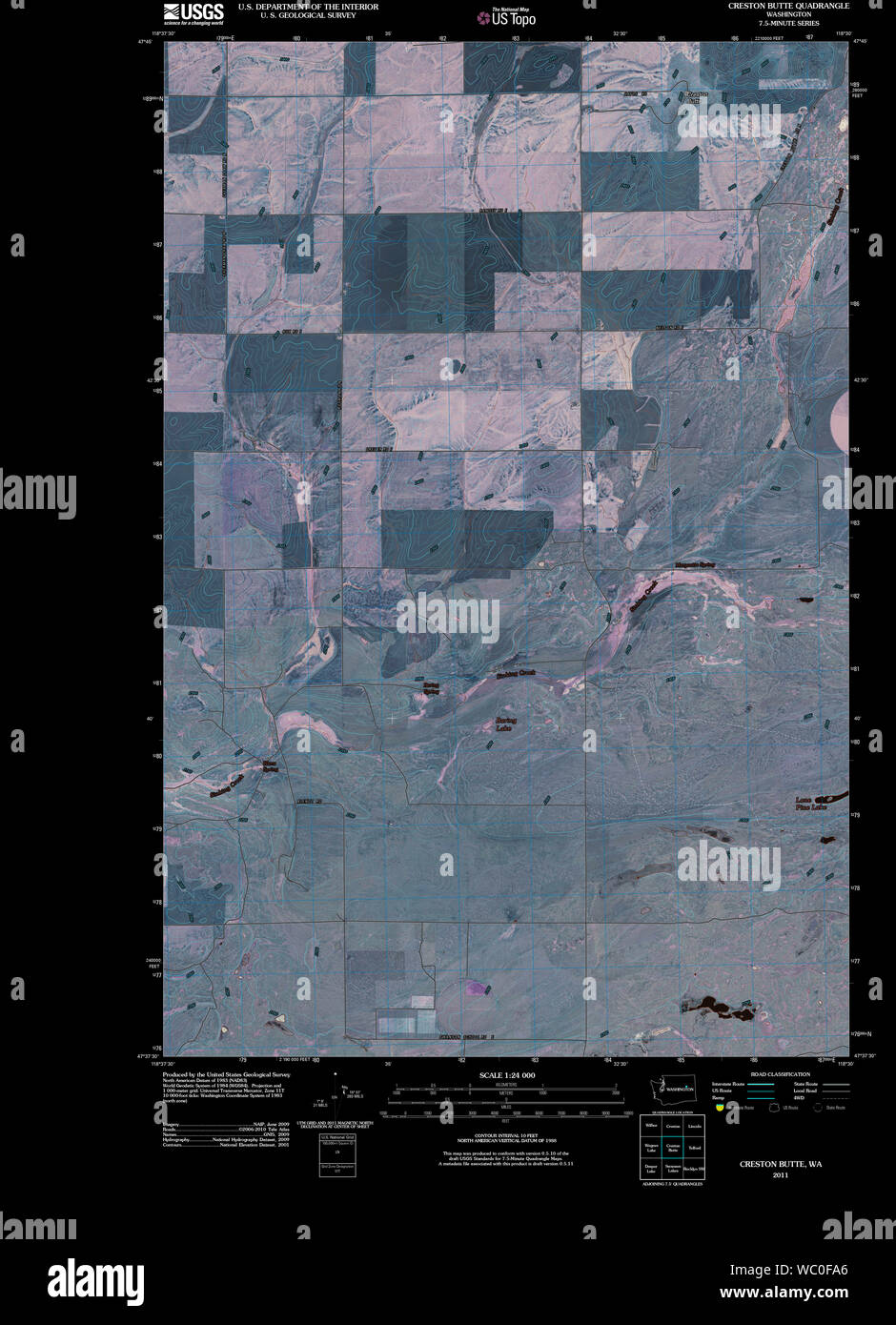 Creston washington map hires stock photography and images Alamy