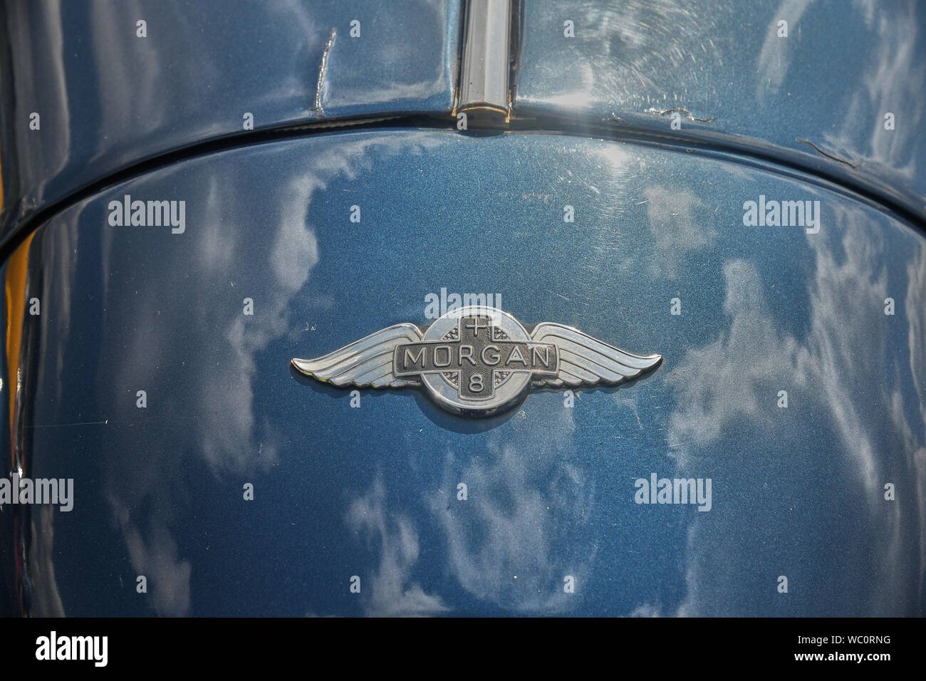 Planes , Motorbikes and Cars at the annual meeting at the Degerfeld Airport in Albstadt -Germany Stock Photo