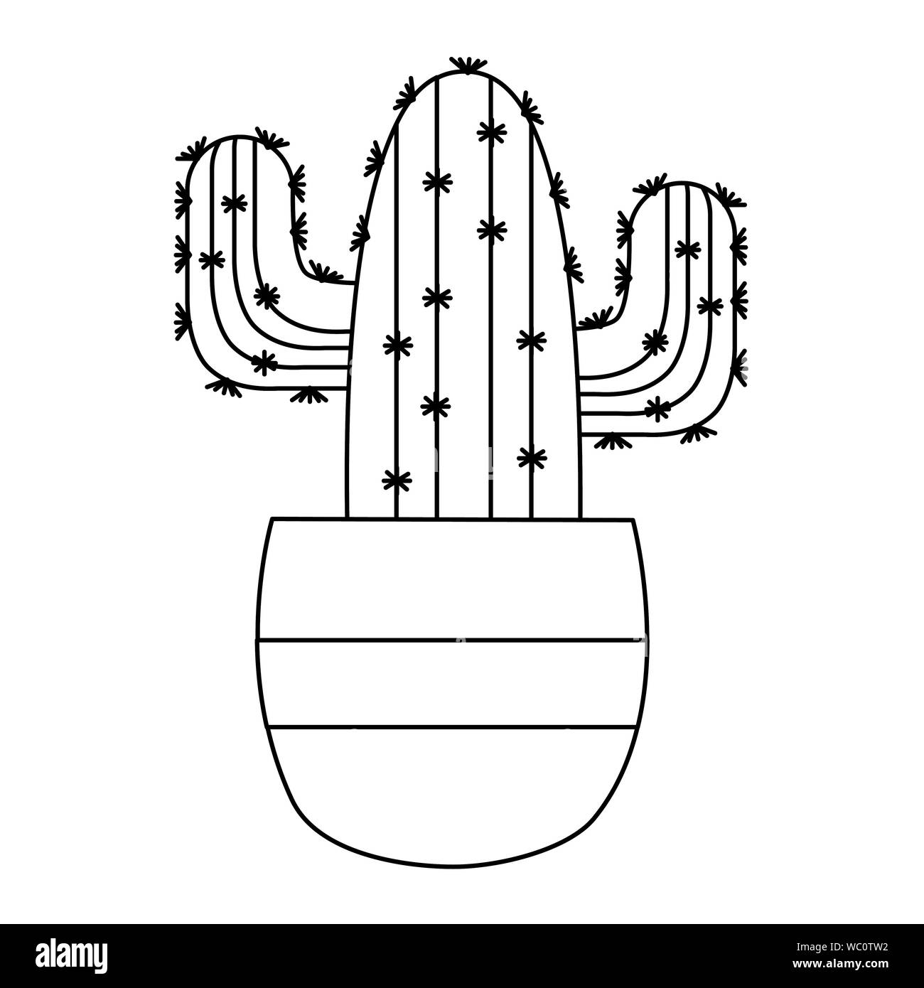 Cactus inside pot vector design Stock Vector Image &amp; Art - Alamy