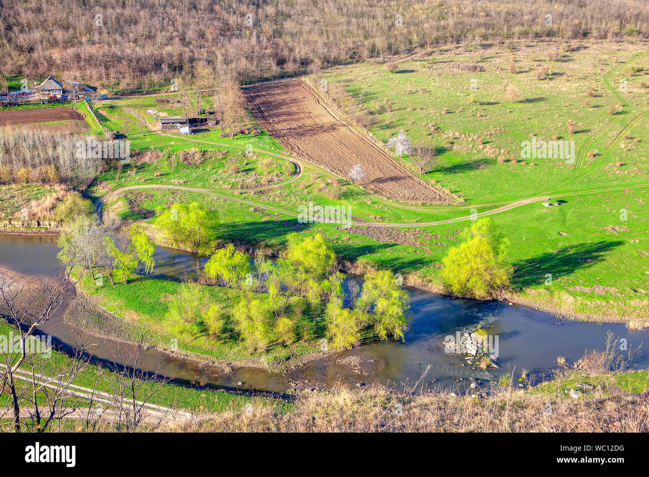 Aerial view green rock islet hi-res stock photography and images - Alamy