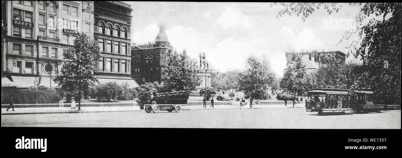 Pennsylvania Avenue and Hancock Monument, Washington, D.C, USA, the Rotograph Company, 1905 Stock Photo