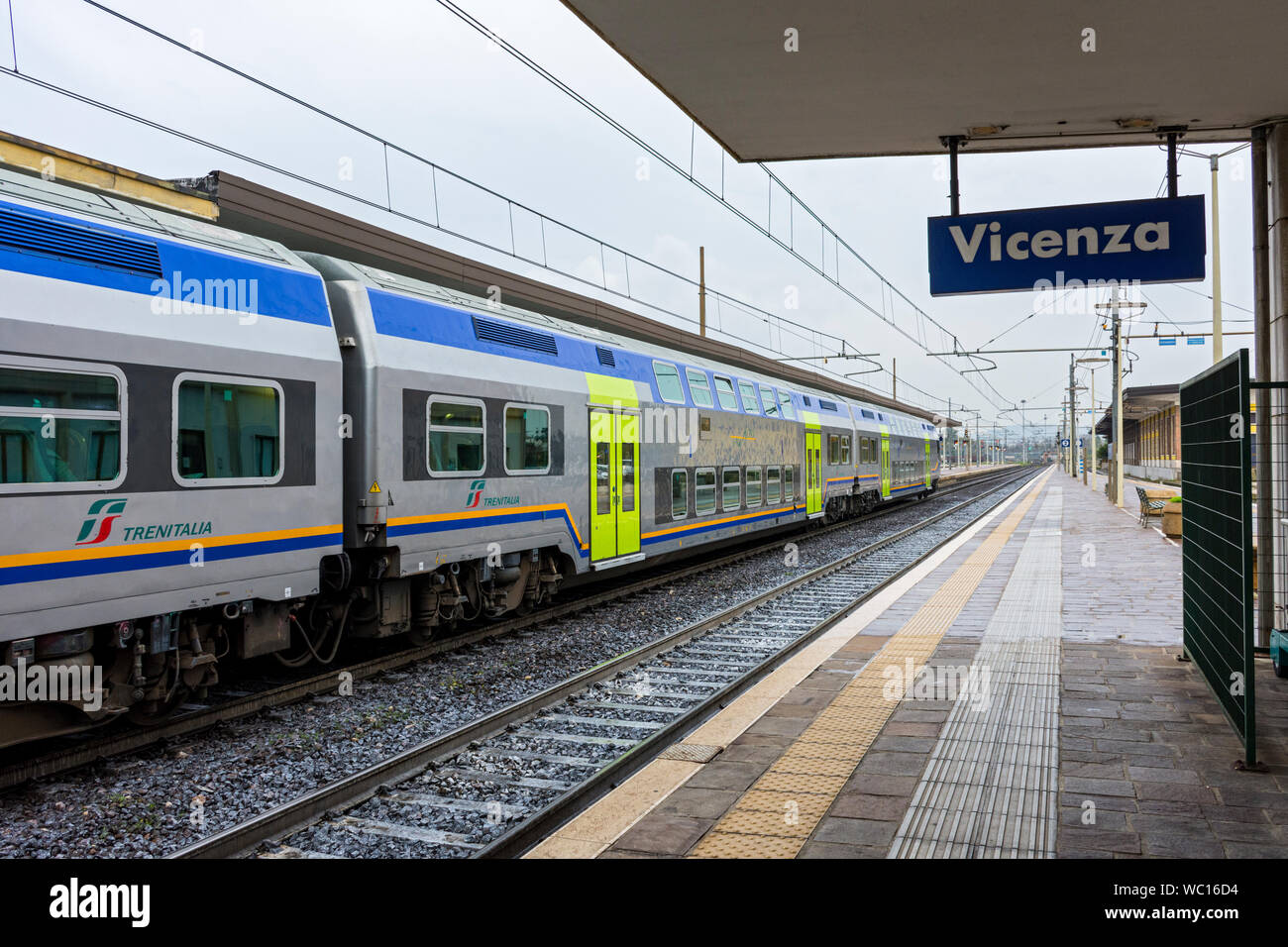 The railway station at Vicenza, Italy Stock Photo