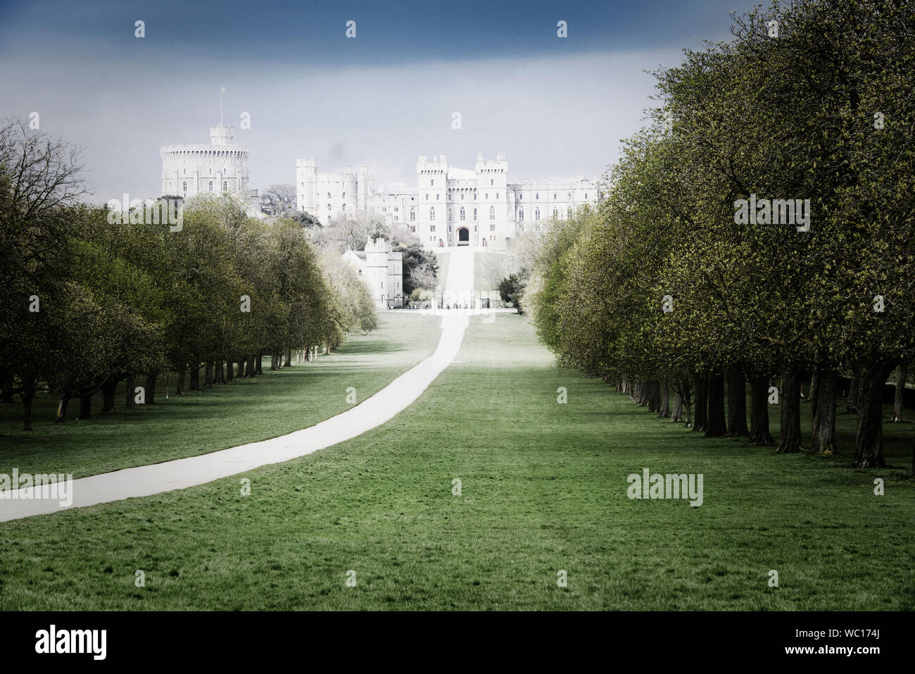 Windsor Castle and The Long Walk Stock Photo