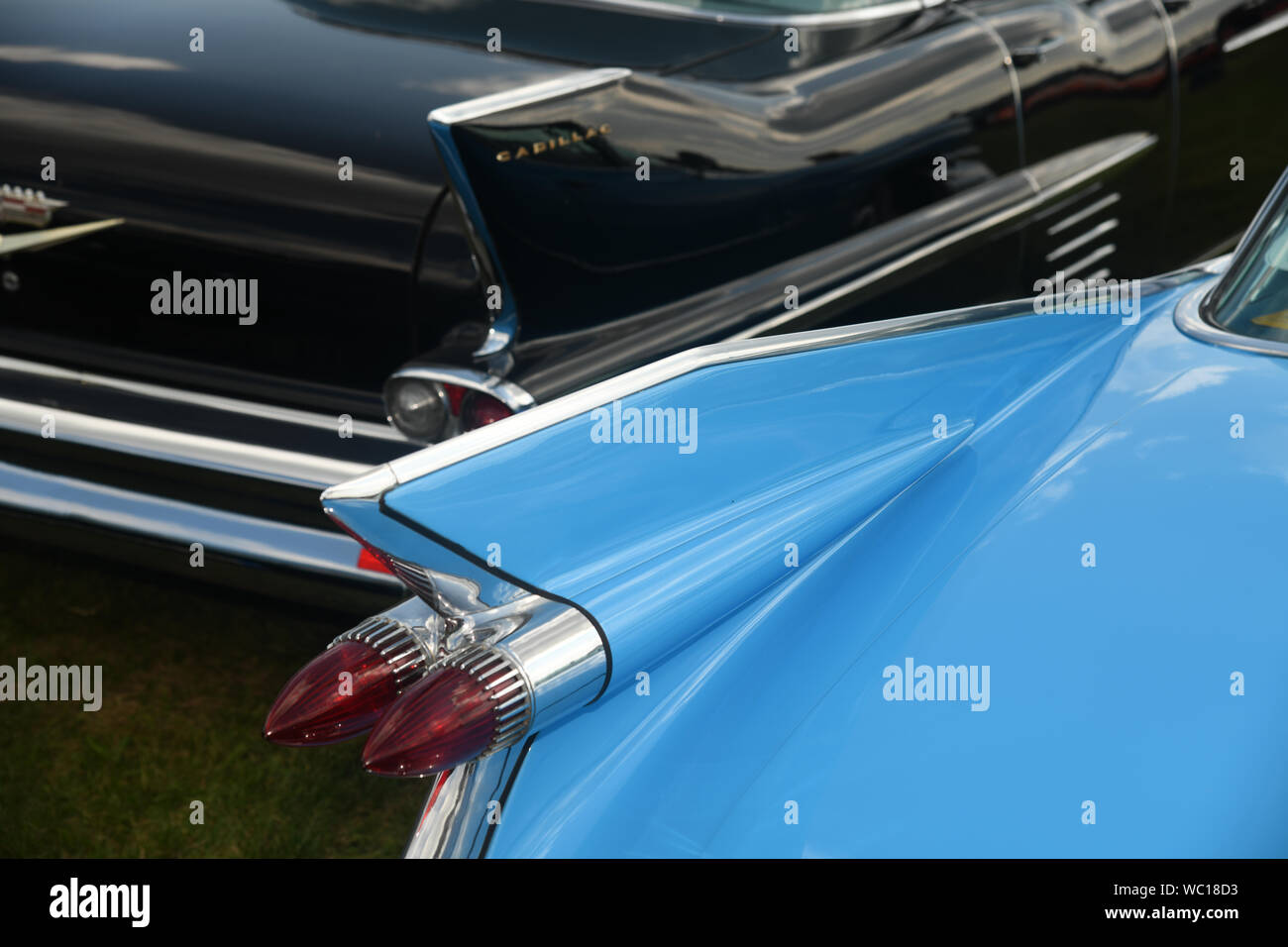 Planes , Motorbikes and Cars at the annual meeting at the Degerfeld Airport in Albstadt -Germany Stock Photo