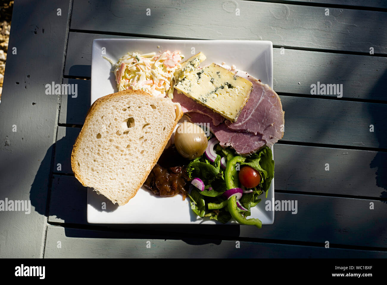 Traditional Ham and Cheese Ploughmans Lunch Stock Photo Alamy