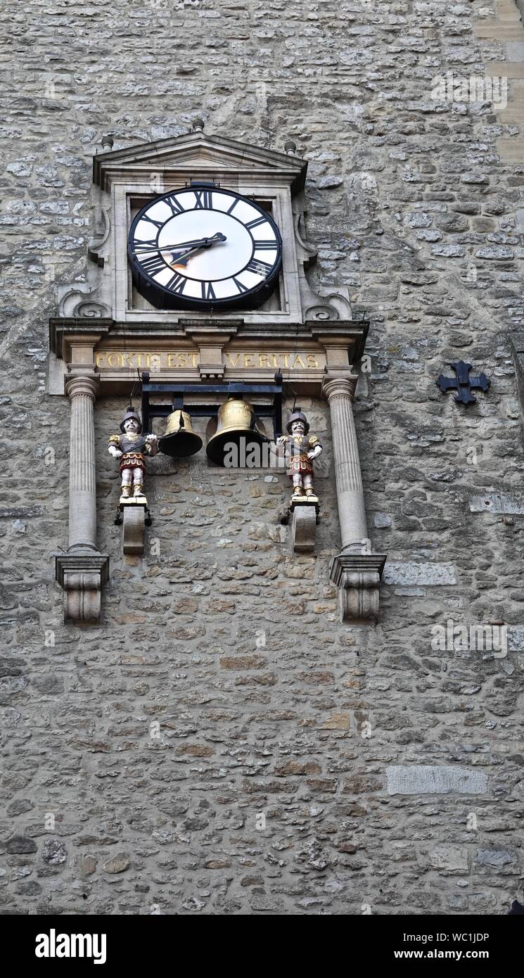 The clock on the Carfax Tower on Queen's Street, Oxford Stock Photo