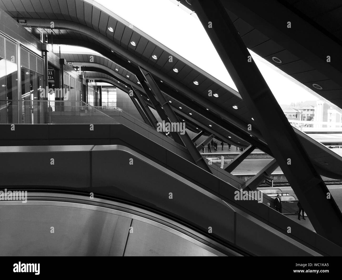 Close Up Side View Of Escalators Stock Photo Alamy