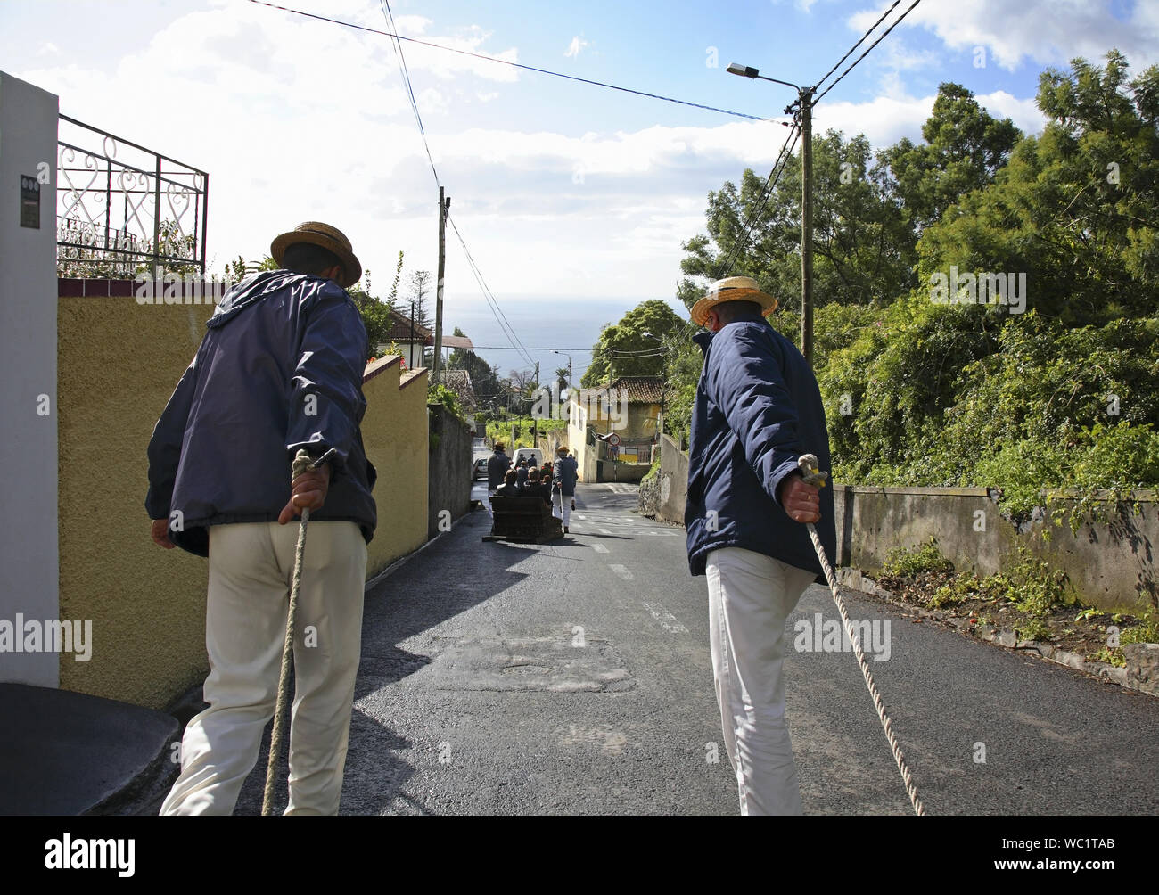 Toboggan run from mountain in Funchal. Madeira island. Portugal Stock