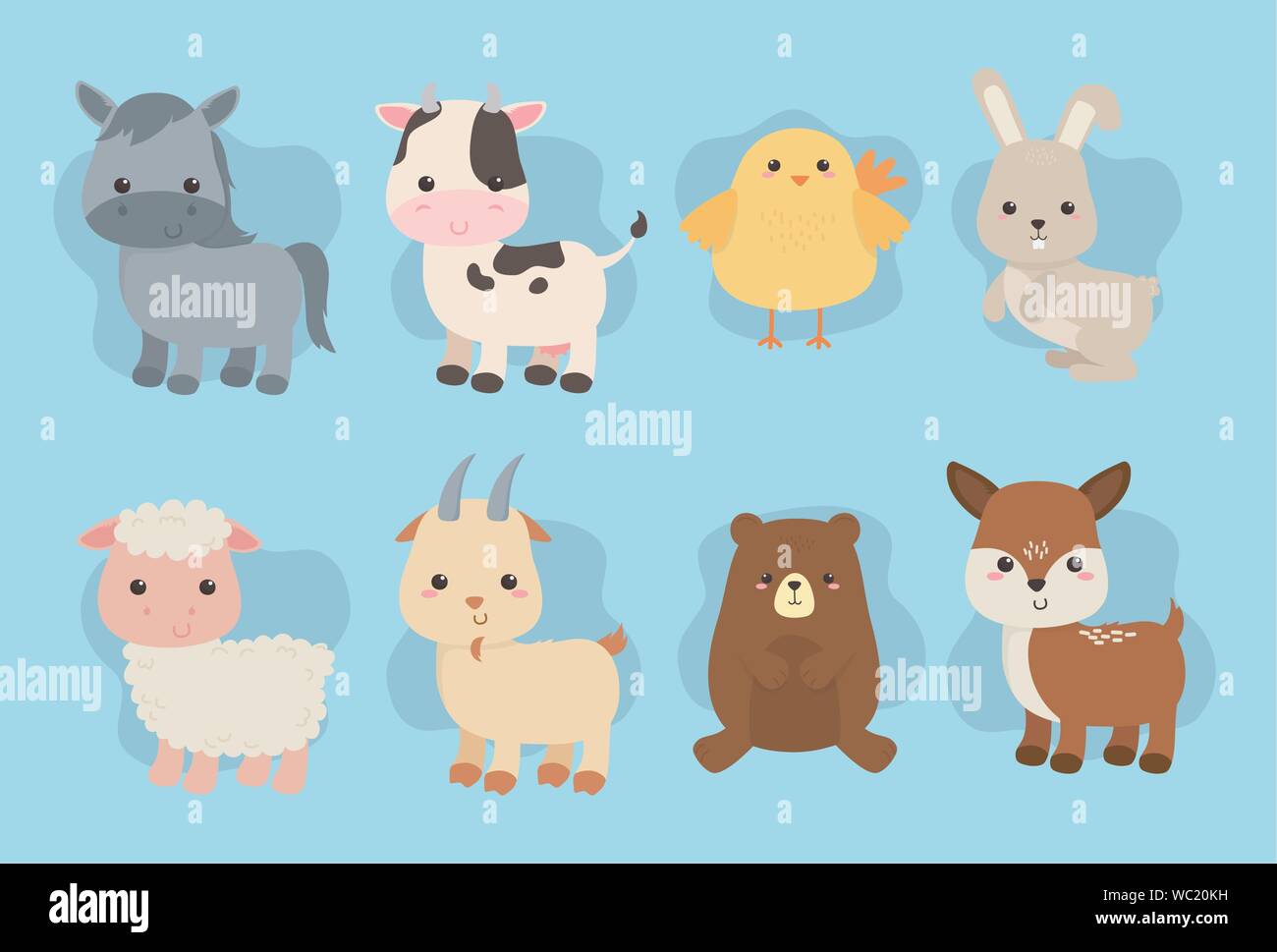 group of cute animals farm characters vector illustration design Stock  Vector Image & Art - Alamy