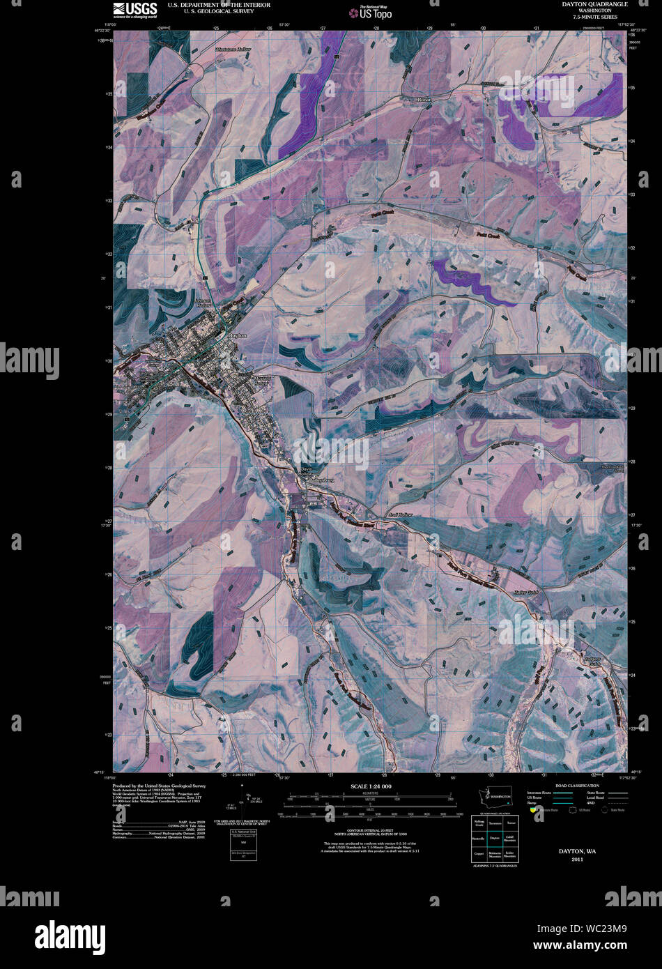 Dayton washington state map hires stock photography and images Alamy