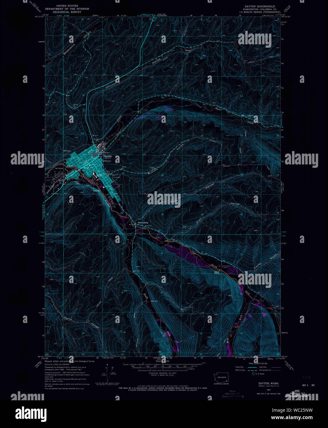 Dayton washington state map hires stock photography and images Alamy