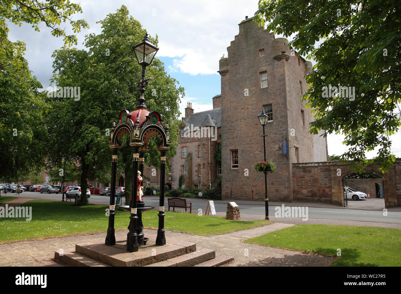 Dornoch Castle Hotel on Castle Street, Dornoch, a town in Sutherland, Highland, on the north east coast of Scotland Stock Photo