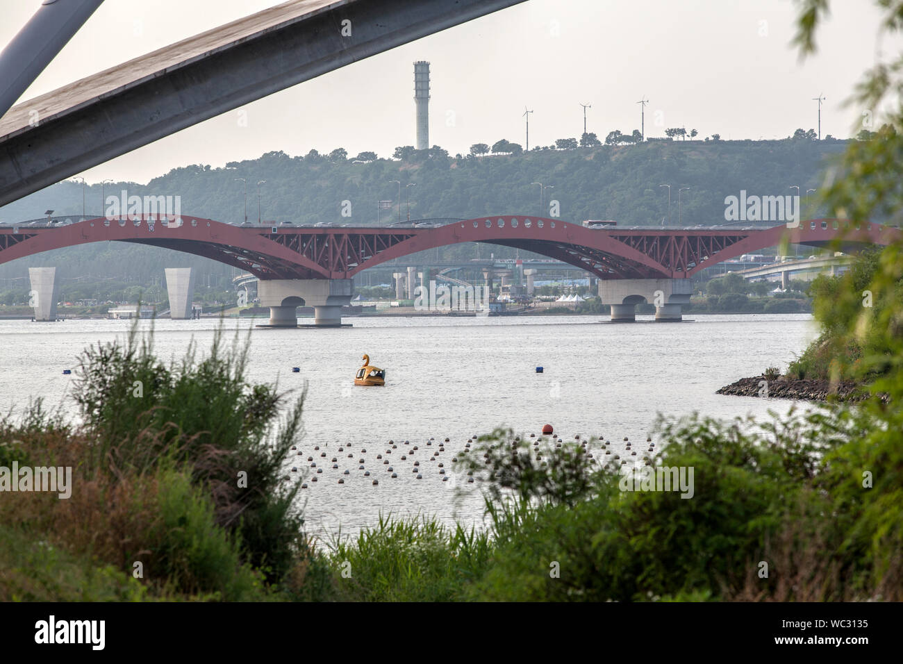 Seongsan Bridge At Han River Stock Photo