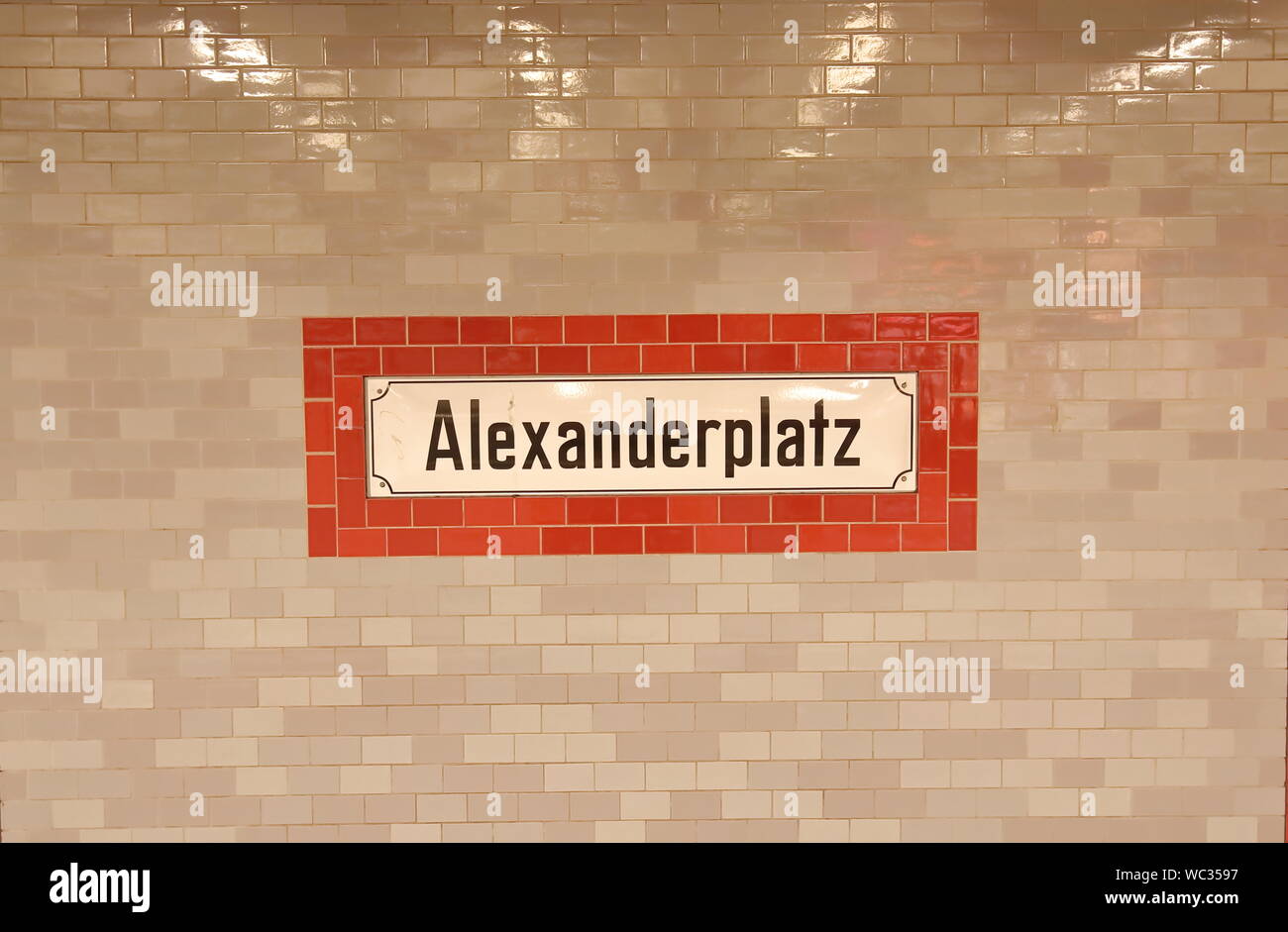 Alexnderplatz train station sign Berlin Germany Stock Photo
