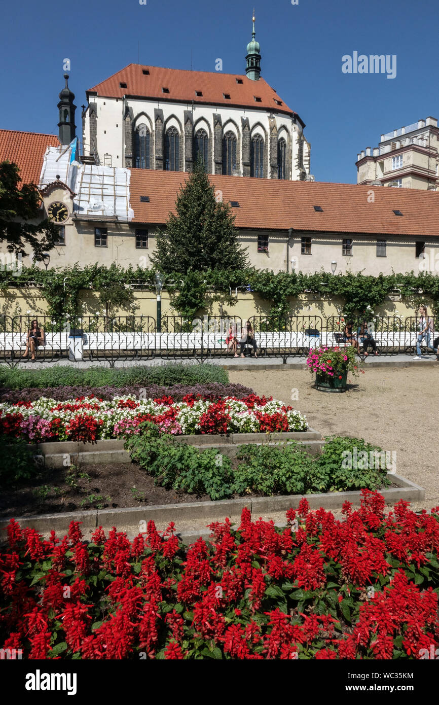 Prague Franciscan Gardens, Frantiskanska zahrada, Old Urban Garden in City Center Prague Czech Republic Stock Photo