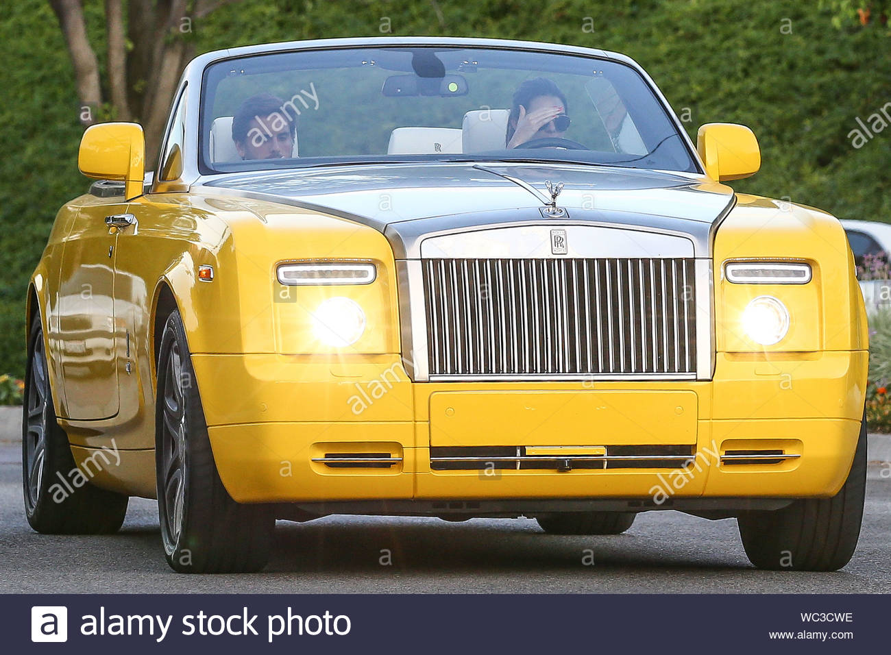Calabasas Ca Kendall Jenner Got A Chance To Drive Scott Disick S Yellow Rolls Royce Drop Top After Having Dinner At Shibuya Sushi In Calabasas Akm Gsi July 12 2013 Stock Photo Alamy