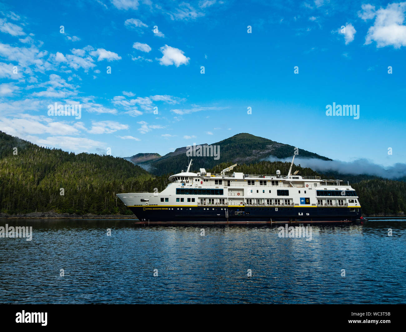 The National Geographic Venture in Patterson Bay, Baranof Island, Southeast Alaska Stock Photo