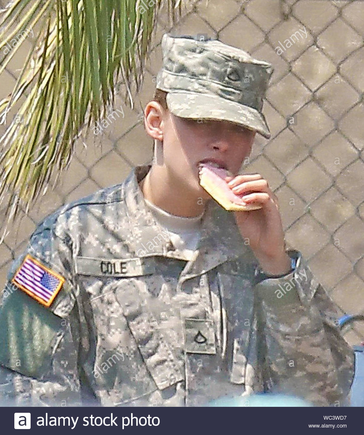 Los Angeles Ca Kristen Stewart Dressed As A Navy Soldier Enjoyed A Strawberry Pop Tart While Taking A Break From Her Latest Movie Camp X Ray The Movie Will Tell The Story Of Los Angeles Ca Kristen Stewart Dressed As A Navy Soldier Enjoyed A Strawberry Pop Tart While Taking A Break From Her Latest Movie Camp X Ray The Movie Will Tell The Story Of